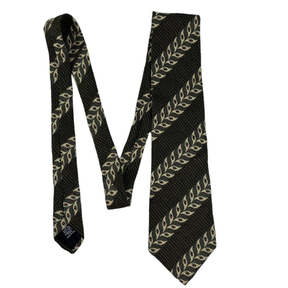 Boss Hugo Boss Mens Necktie Tie 100% Silk Multicolor Floral Print Made in Italy
